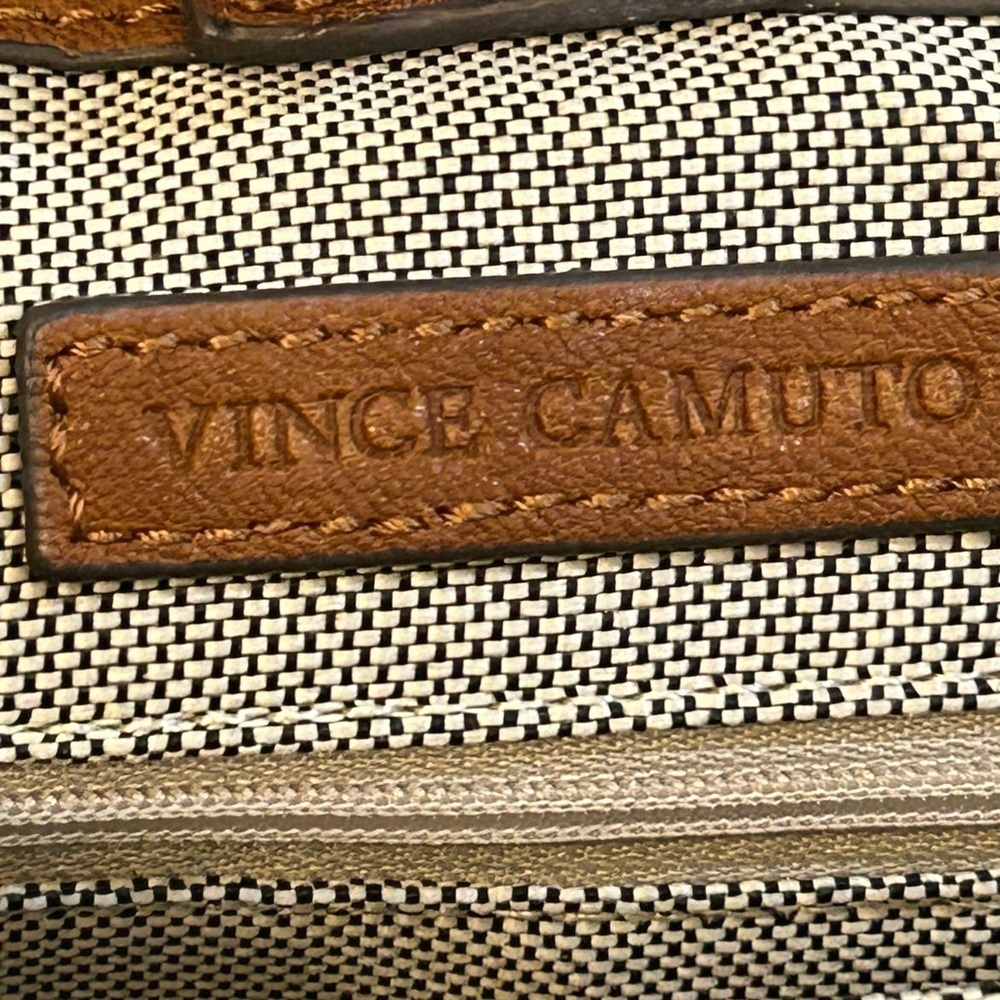 Vince Camuto Paper/woven crossbody Orange/ Tan Genuine Leather Handles - Picture 9 of 11